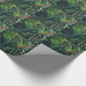 常緑の松の木の針葉樹 ラッピングペーパー (角)