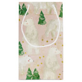 常緑の森に棲む、かわいいクリスマスのシロクマ スモールペーパーバッグ (裏面)