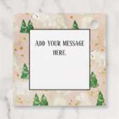 常緑の森に棲む、かわいいクリスマスのシロクマ フェイバータグ (裏面)