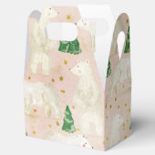 常緑の森に棲む、かわいいクリスマスのシロクマ フェイバーボックス (オープン)