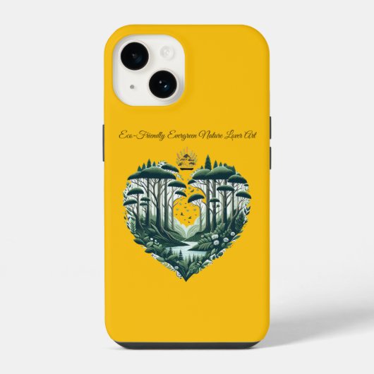 常緑の自然愛好家アート iPhoneケース (裏面)