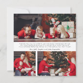 常緑の花輪3枚写真ホリデーカード シーズンカード (裏面)