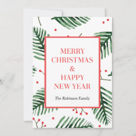 常緑クリスマスカード、ハッピーニューイヤー シック シーズンカード