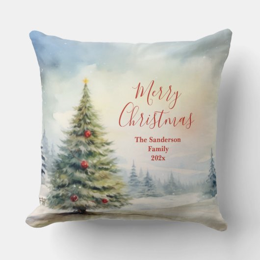 常緑クリスマスツリーヴィンテージ クッション (正面)