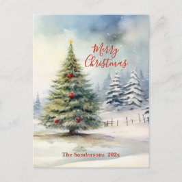 常緑クリスマスツリーヴィンテージ シーズンポストカード