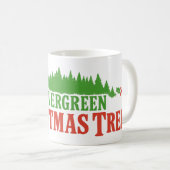 常緑クリスマスツリー タイトル コーヒーマグカップ (正面右)