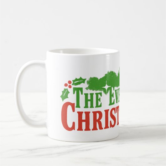 常緑クリスマスツリー タイトル コーヒーマグカップ (左)