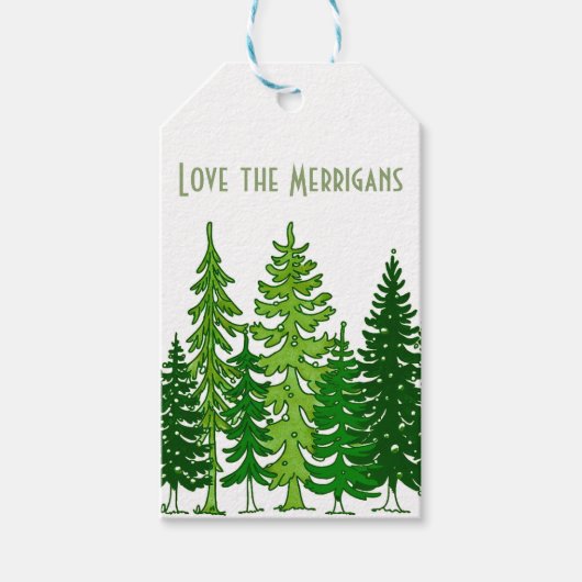 常緑クリスマス ギフトタグ (正面)