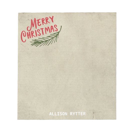 常緑クリスマス |メモ帳 ノートパッド (正面)