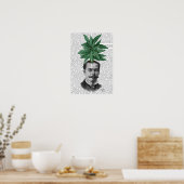 常緑中国の頭部植物頭部 ポスター (キッチン)