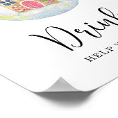 常緑冬の枝 – ドリンク ポスター (角)