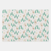 常緑冬の森のクリスマストナカイ ラッピングペーパーシート (正面2)