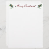 常緑小枝と円錐を持つ聖降誕祭 レターヘッド (正面/裏面)