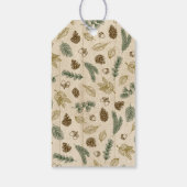 常緑森林床の素朴なpinecones ギフトタグ (裏面)