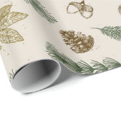 常緑森林床の素朴なpinecones ラッピングペーパー (ロールコーナー)