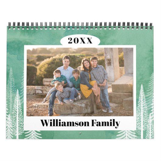 常緑樹が家族の写真を作成 カレンダー (カバー)