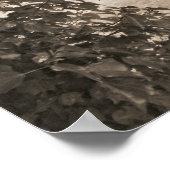 常緑樹と墓石 ポスター (角)