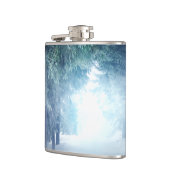 常緑樹にオオカミを使った冬の雪 フラスク (左)