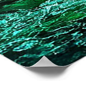 常緑樹のある穏やかな雪の多い川岸 ポスター (角)