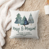 常緑樹のクリスマスツリー 永遠の愛を誓う結婚記念 クッション (ブランケット)