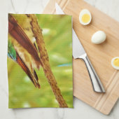 常緑樹のハチドリ キッチンタオル (四つ折り)