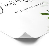 常緑樹の好意は徴候を示す。冬の赤ちゃんシャワーの好意 ポスター (角)