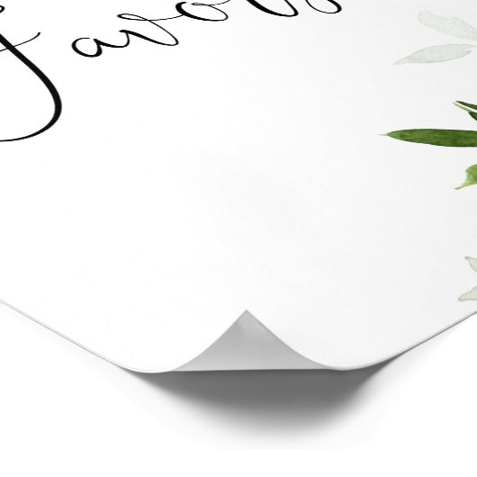 常緑樹の好意は徴候を示す。冬の赤ちゃんシャワーはPを好む ポスター (角)