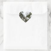 常緑樹の枝の上の雪 ハートシール (バッグ)