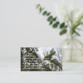 常緑樹の枝の上の雪 名刺 (スタンド正面)