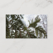 常緑樹の枝の上の雪 名刺 (裏面)