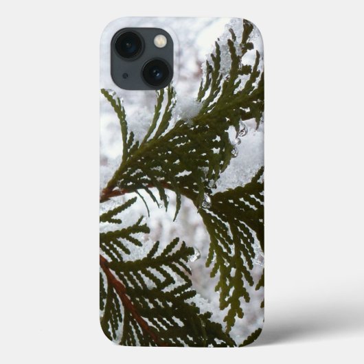 常緑樹の枝の上の雪 Case-Mate iPhoneケース (裏面)