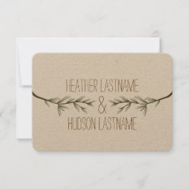 常緑樹の枝の結婚式の日付を保存 セーブザデート