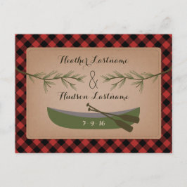 常緑樹の枝+カヌーの格子日を保存 案内ポストカード