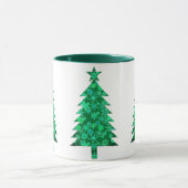 常緑樹の雪の結晶のクリスマスツリー マグカップ (中央)