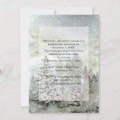 常緑樹の雪山　受付のみの結婚式 招待状 (正面)