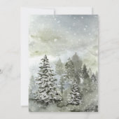 常緑樹の雪山　受付のみの結婚式 招待状 (裏面)