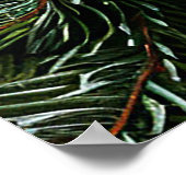 常緑樹の飾り付け金のクリスマスベル ポスター (角)