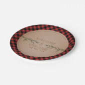 常緑樹は結婚式格子縞の分岐します ペーパープレート (アングル)