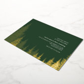 常緑樹ゴールデン素朴結婚ズ 箔招待状 (回転した状態)