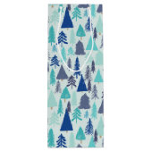 常緑樹林の青いクリスマスツリー ワインギフトバッグ (裏面)