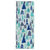 常緑樹林の青いクリスマスツリー ワインギフトバッグ (正面)