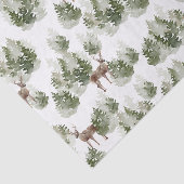 常緑樹林鹿の水彩画 薄葉紙 (詳細)