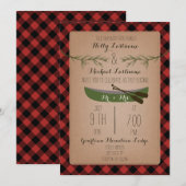 常緑樹 + カヌー プラッド 結婚式 招待状 (正面/裏面)