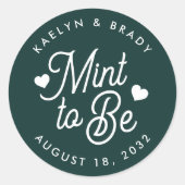 常緑樹 |ミントto Beパーソナライズされた結婚式の引き出物 ラウンドシール (正面)