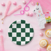 常緑緑/白市松模様に ペーパープレート (パーティー)