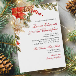 常緑花冬の結婚式 招待状