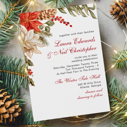 常緑花冬の結婚式 招待状