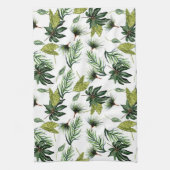 常緑葉パターン キッチンタオル (縦)