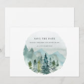 常绿水彩婚礼保存日期 セーブザデート (正面/裏面)
