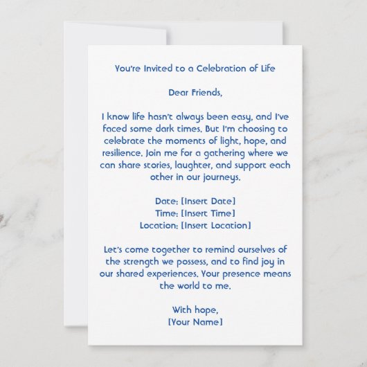 常習的な招待 招待状 (正面)